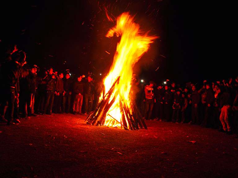 Bonfire at Ba Be festival