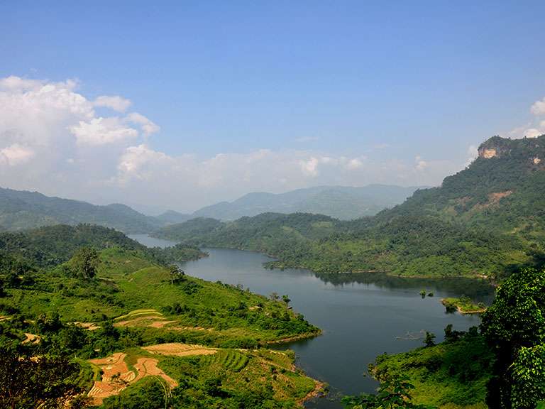 Stunning view from the top of trekking trail to Dau Dang waterfall